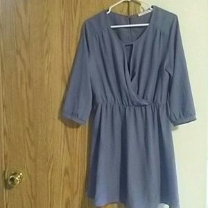 Lilac vneck cutout dress